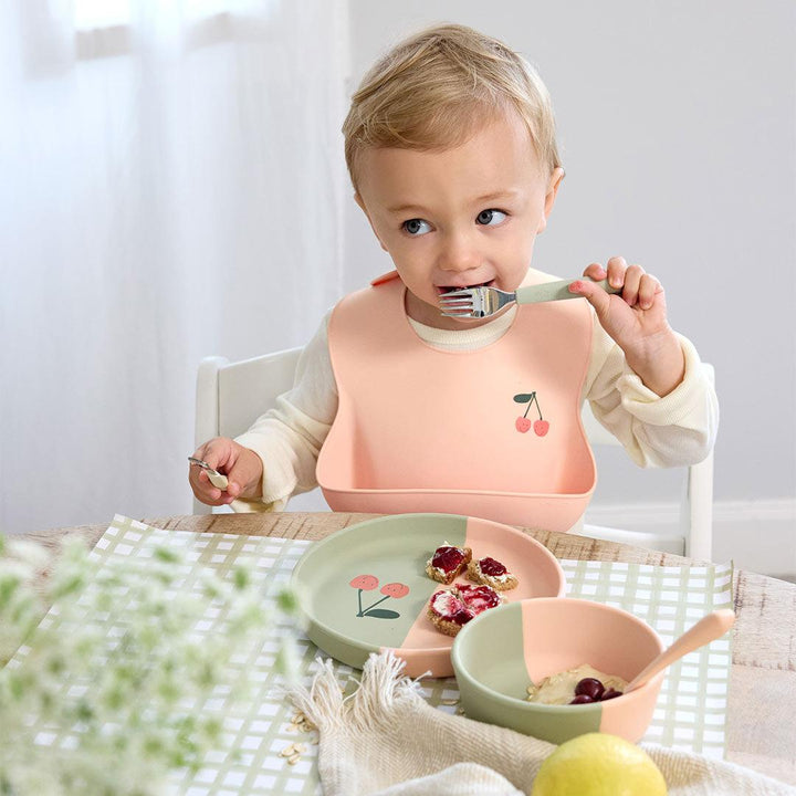 Lassig Silicone Bib - Happy Fruits - Cherry-Bibs-Cherry-One Size | Natural Baby Shower