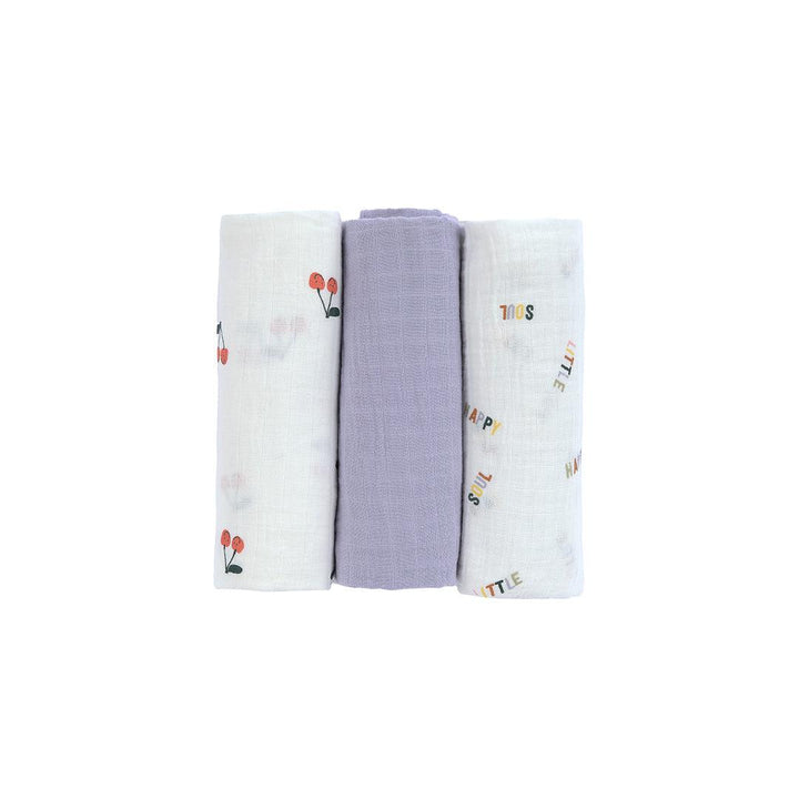 Lassig Swaddle & Burp Blanket - Happy Fruits - Cherry-Swaddling Wraps-Cherry-L | Natural Baby Shower