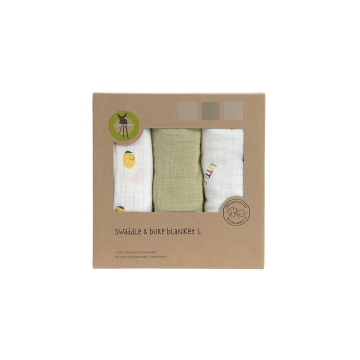 Lassig Swaddle & Burp Blanket - Happy Fruits - Lemon-Swaddling Wraps-Lemon-L | Natural Baby Shower