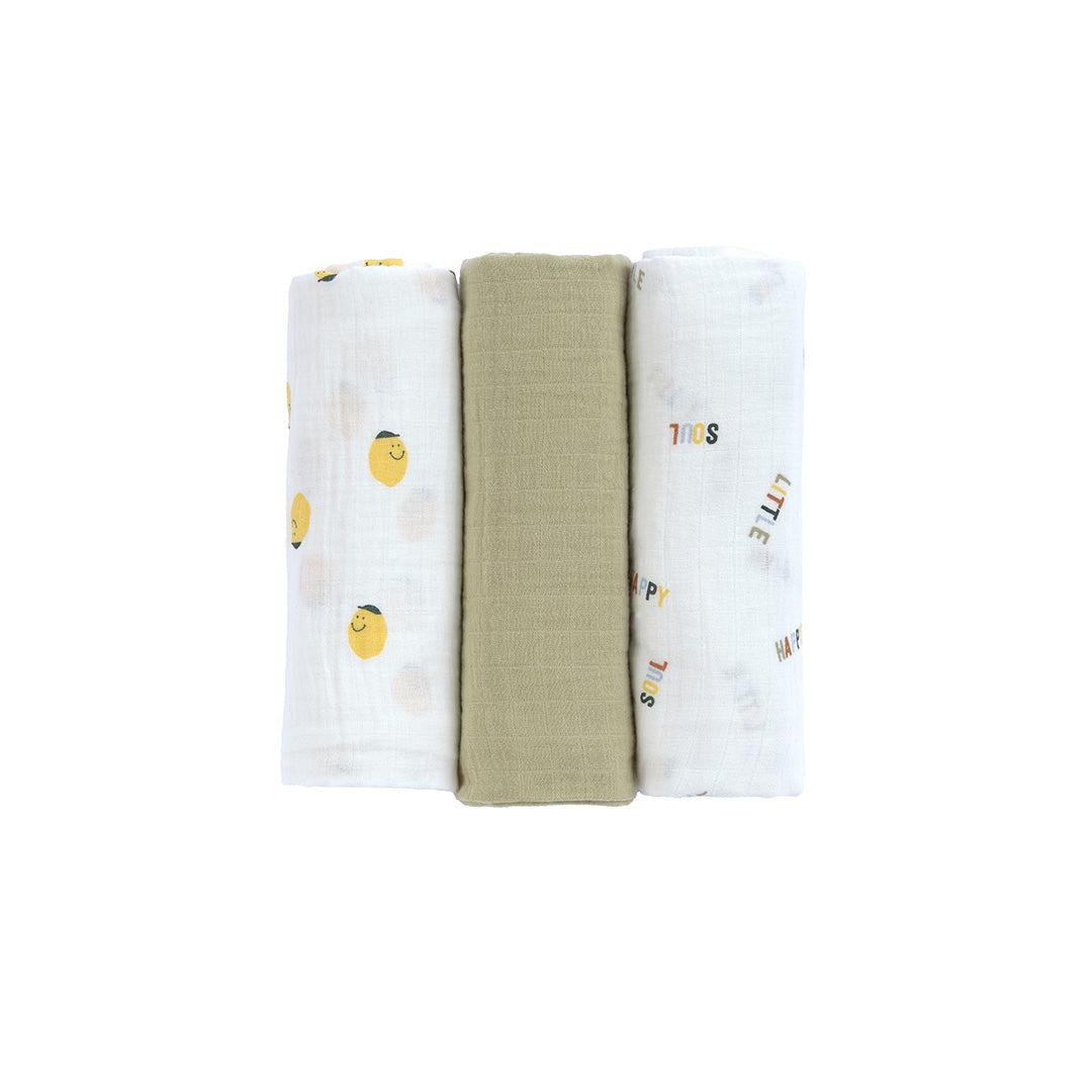 Lassig Swaddle & Burp Blanket - Happy Fruits - Lemon-Swaddling Wraps-Lemon-L | Natural Baby Shower