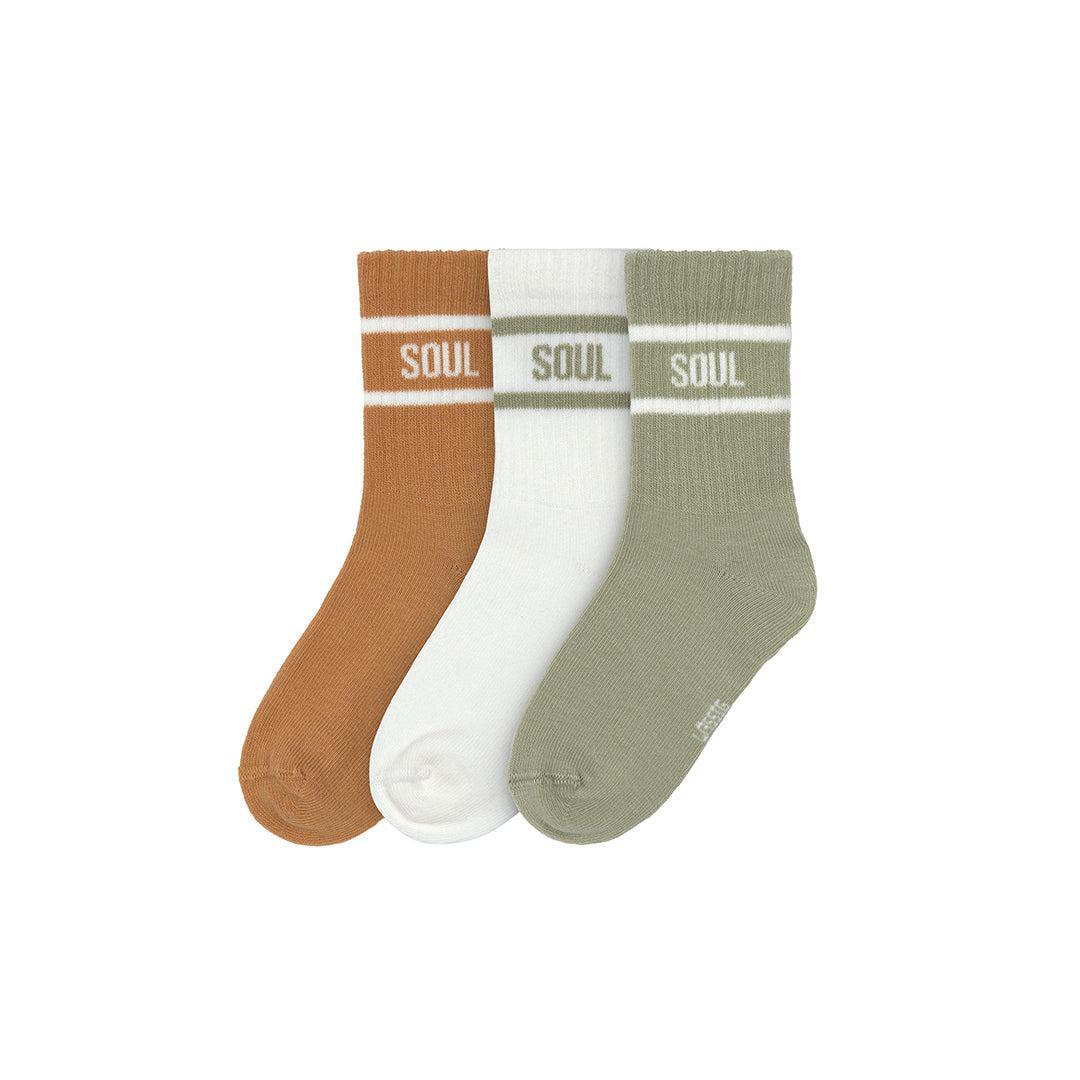 Lassig Tennis Socks - 3 Pack - Light Khaki - Caramel-Socks-Light Khaki-19-22 | Natural Baby Shower