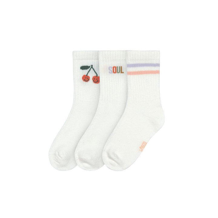 Lassig Tennis Socks - 3 Pack - White - Cherry-Socks-White-19-22 | Natural Baby Shower