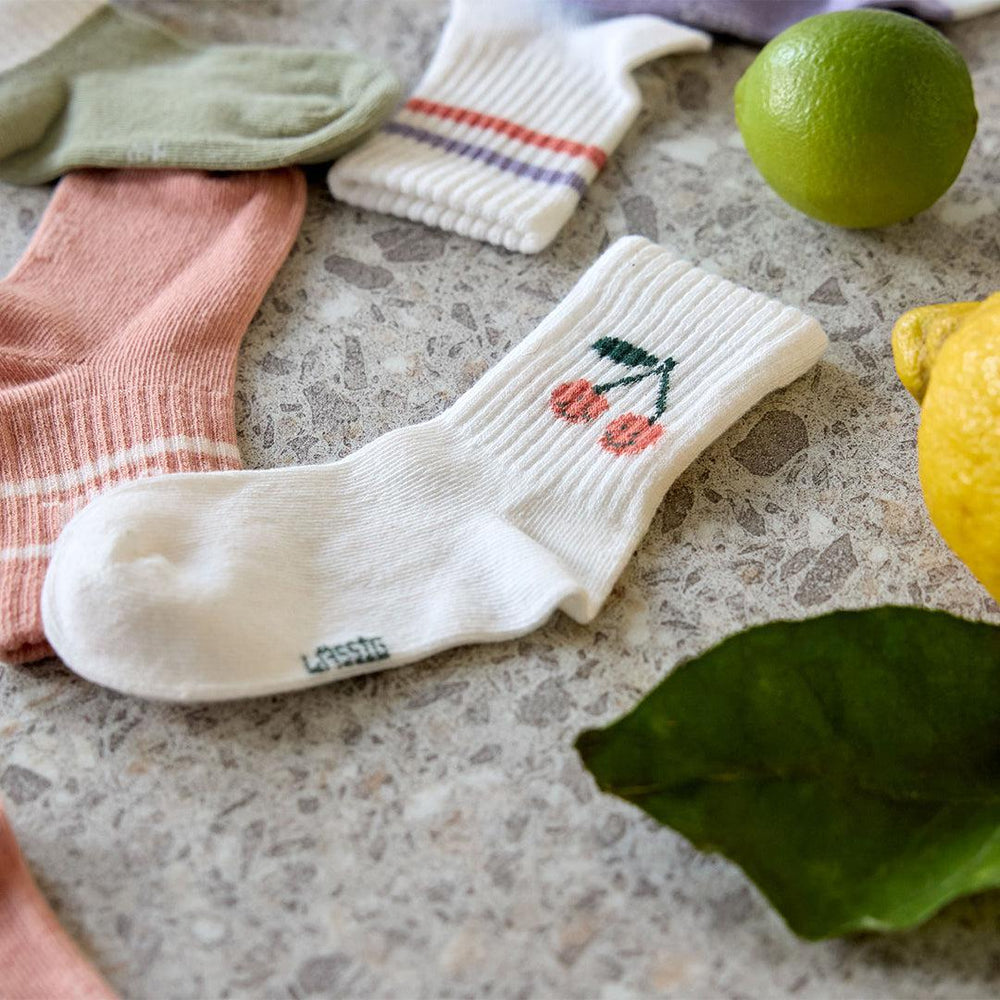 Lassig Tennis Socks - 3 Pack - White - Cherry-Socks-White-19-22 | Natural Baby Shower