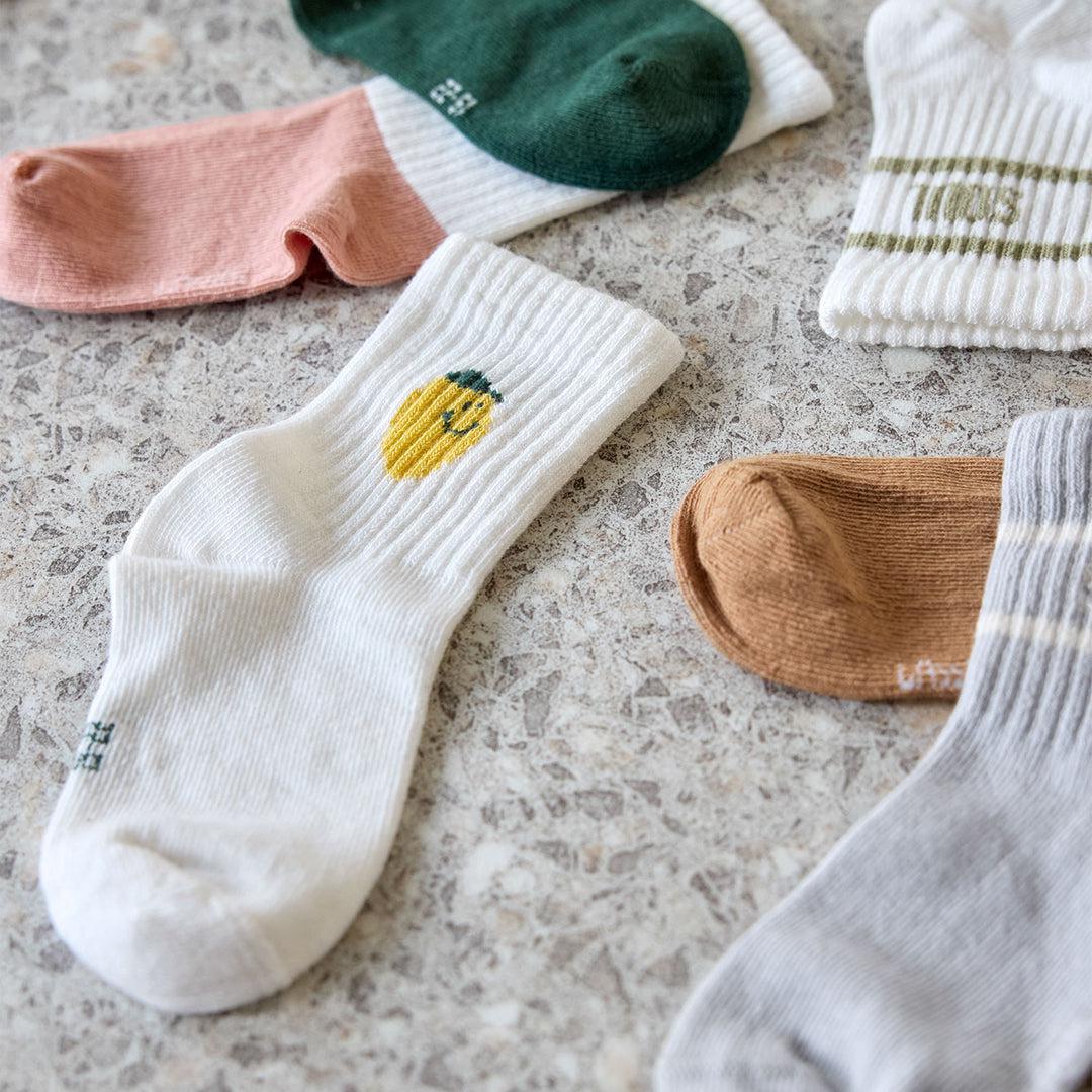 Lassig Tennis Socks - 3 Pack - White - Lemon-Socks-White-19-22 | Natural Baby Shower