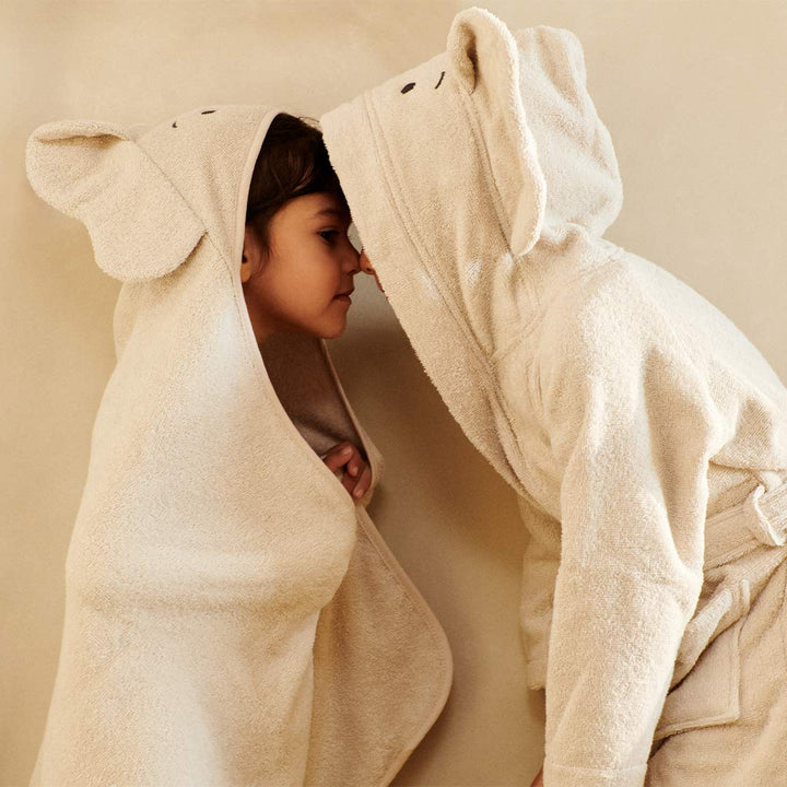 Liewood Albert Elephant Hooded Towel - Sandy-Bath Towels-Sandy- | Natural Baby Shower