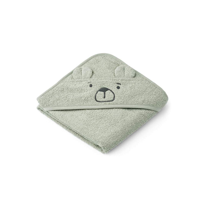 Liewood Albert Bear Hooded Towel - Dove Blue-Bath Towels-Dove Blue- | Natural Baby Shower