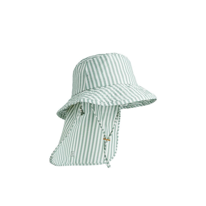 Liewood Damona Stripe Sun Hat - Peppermint / Crisp White-Hats-Peppermint / Crisp White-0-3m | Natural Baby Shower