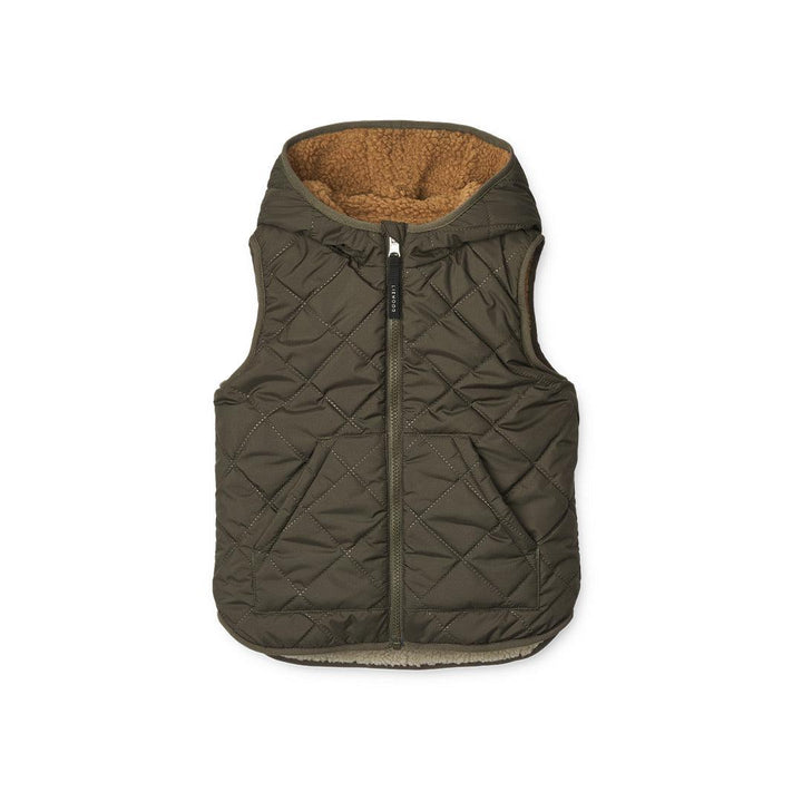 Liewood Diana Reversible Vest - Army Brown Mix-Coats- | Natural Baby Shower