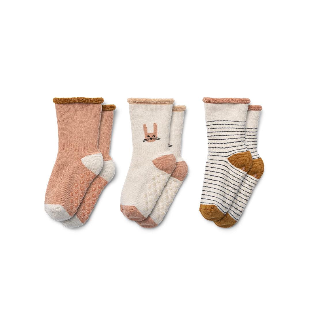 Liewood Eloy Baby Socks - 3 Pack - Bunny - Sandy Mix-Socks- | Natural Baby Shower