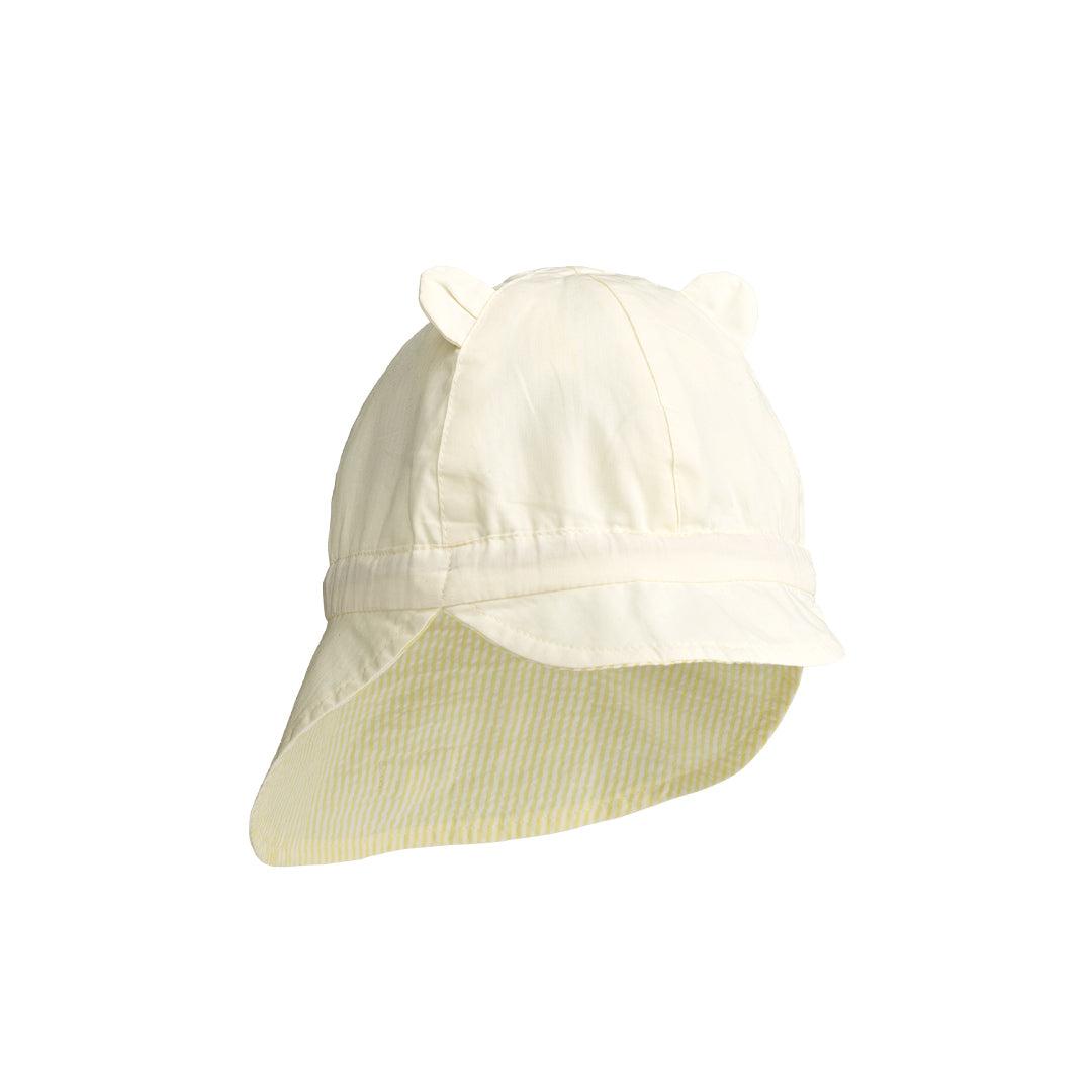 Liewood Gorm Reversible Seersucker Sun Hat With Ears - Lemonade / Creme De La Creme-Hats-Lemonade / Creme De La Creme-0-3m | Natural Baby Shower