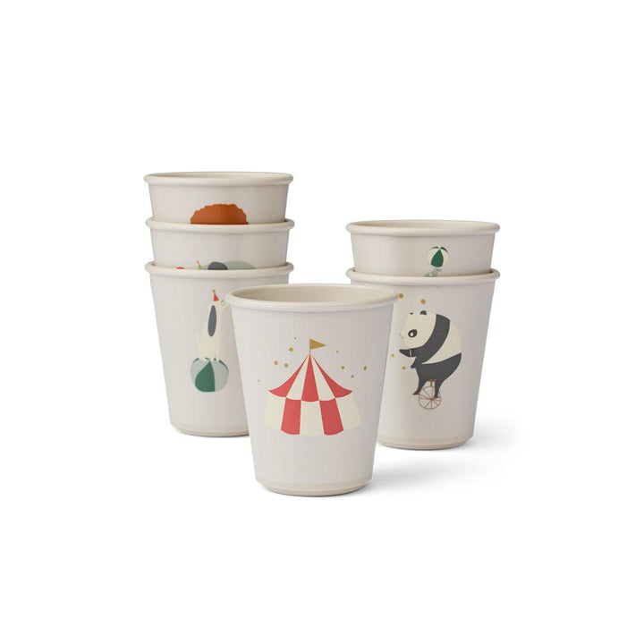 Liewood Lana Cup 6-Pack - Circus / Sandy-Cups-Circus / Sandy-One size | Natural Baby Shower