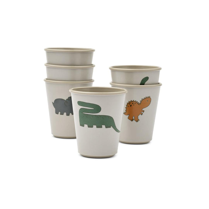 Liewood Lana Cup - 6 Pack - Dinosaurs - Mist-Cups-Dinosaurs/Mist- | Natural Baby Shower