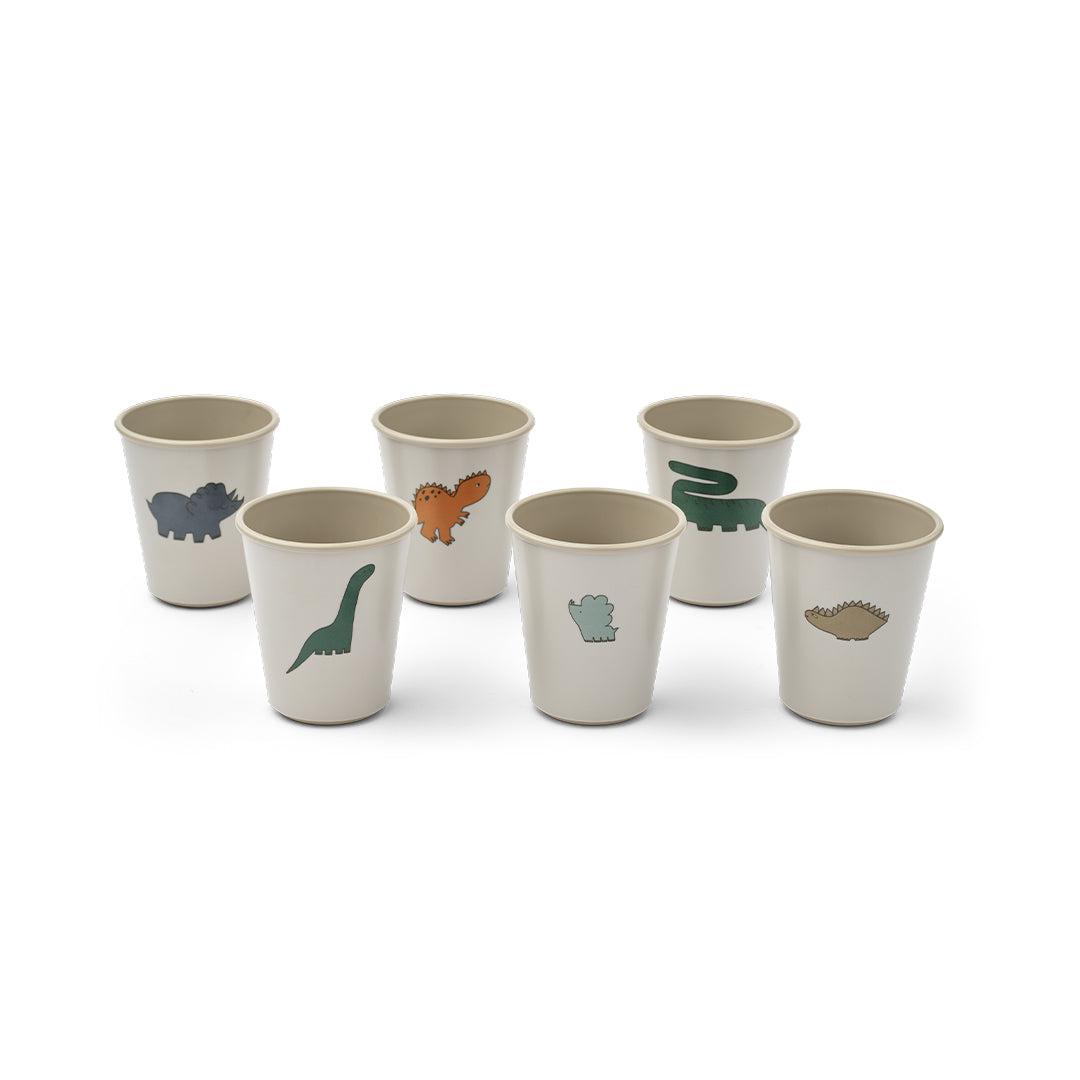 Liewood Lana Cup - 6 Pack - Dinosaurs - Mist-Cups-Dinosaurs/Mist- | Natural Baby Shower