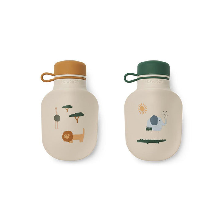 Liewood Lizzie Smoothie Bottle 2-Pack - Safari Sandy Mix-Food Storage-Safari Sandy Mix-One size | Natural Baby Shower