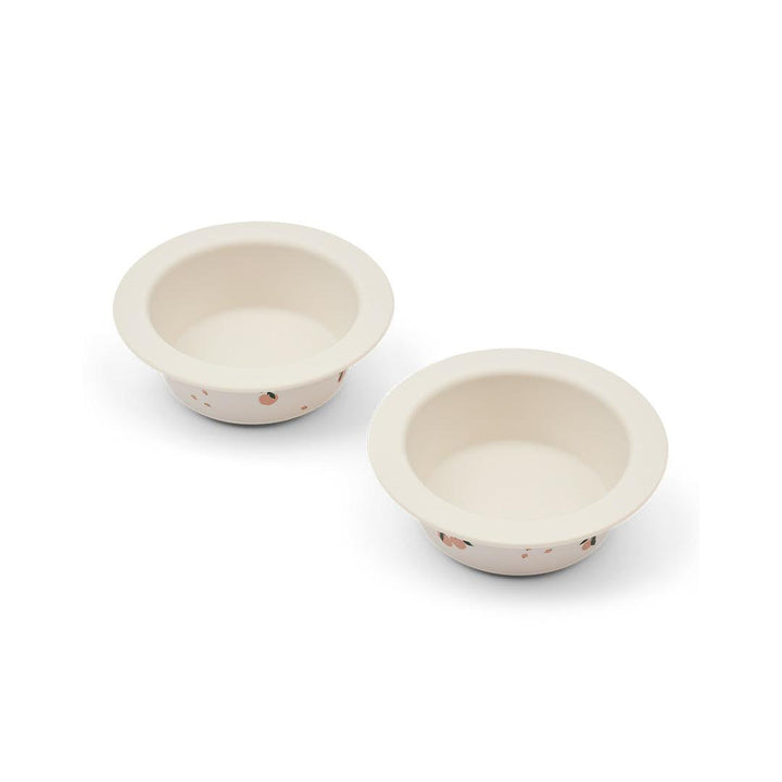 Liewood Peony Printed Suction Bowl 2-Pack - Peach / Sea Shell-Bowls-Peach / Sea Shell-One size | Natural Baby Shower