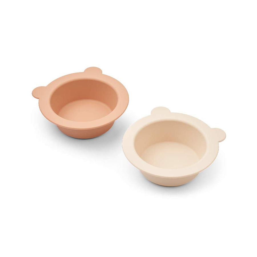 Liewood Peony Suction Bowl - 2 Pack - Tuscany Rose - Apple Blossom-Bowls-Tuscany Rose/Apple Blossom- | Natural Baby Shower