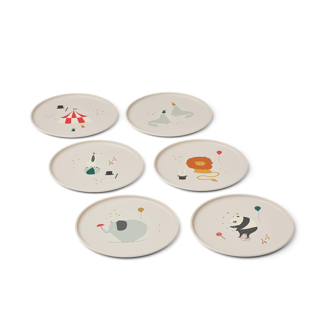 Liewood Remco Plate 6-Pack - Circus / Sandy-Plates-Circus / Sandy-One size | Natural Baby Shower