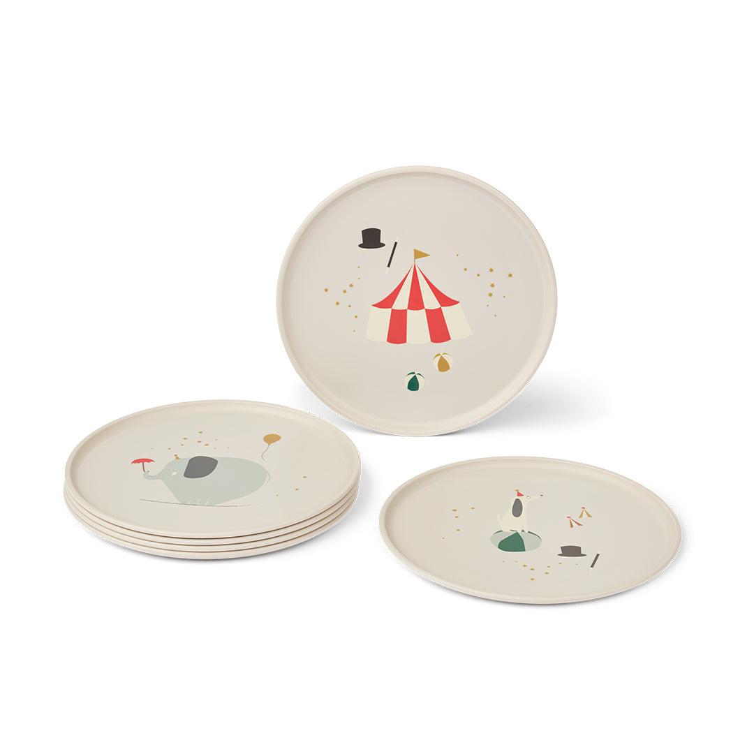 Liewood Remco Plate 6-Pack - Circus / Sandy-Plates-Circus / Sandy-One size | Natural Baby Shower