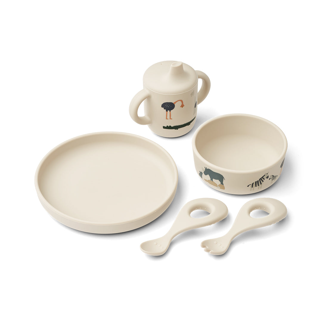 Liewood Ryle Printed Tableware Set - All Together - Sandy