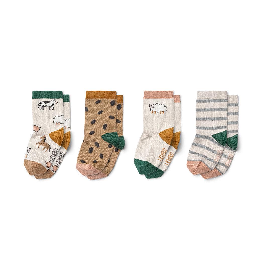 Liewood Silas Socks - 4 Pack - Farm/Sandy | Natural Baby Shower