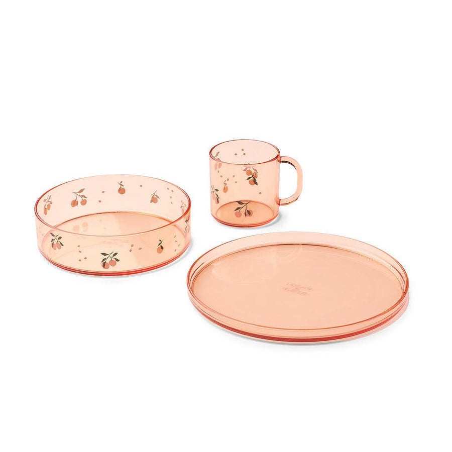 Liewood Siva Printed Tritan Tableware Set - Peach / Sea Shell-Plates-Peach / Sea Shell-One size | Natural Baby Shower