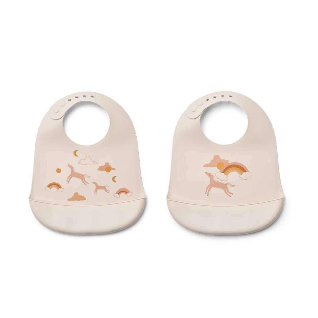 Liewood Tilda Printed Bib 2-Pack - Dream / Ecru-Bibs-Dream / Ecru-One size | Natural Baby Shower