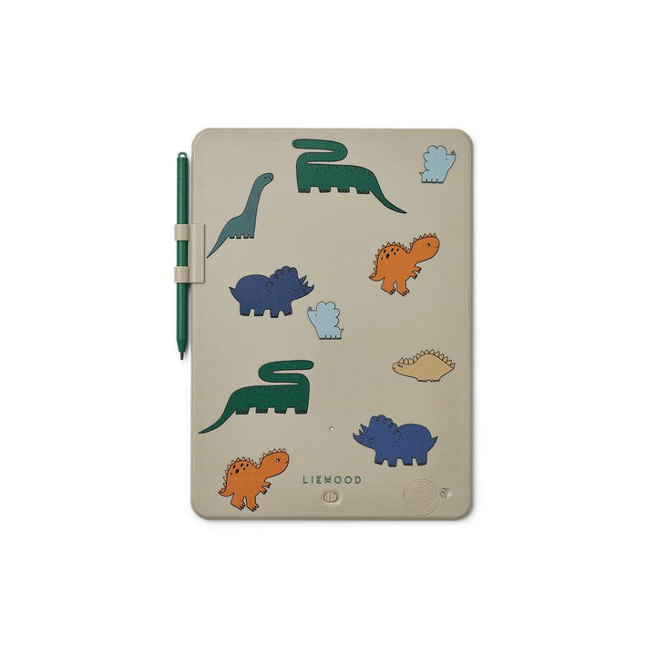 Liewood Zora Magic Drawing Board 10 Inches - Dinosaurs / Mist-Arts + Crafts-Dinosaurs / Mist-One size | Natural Baby Shower