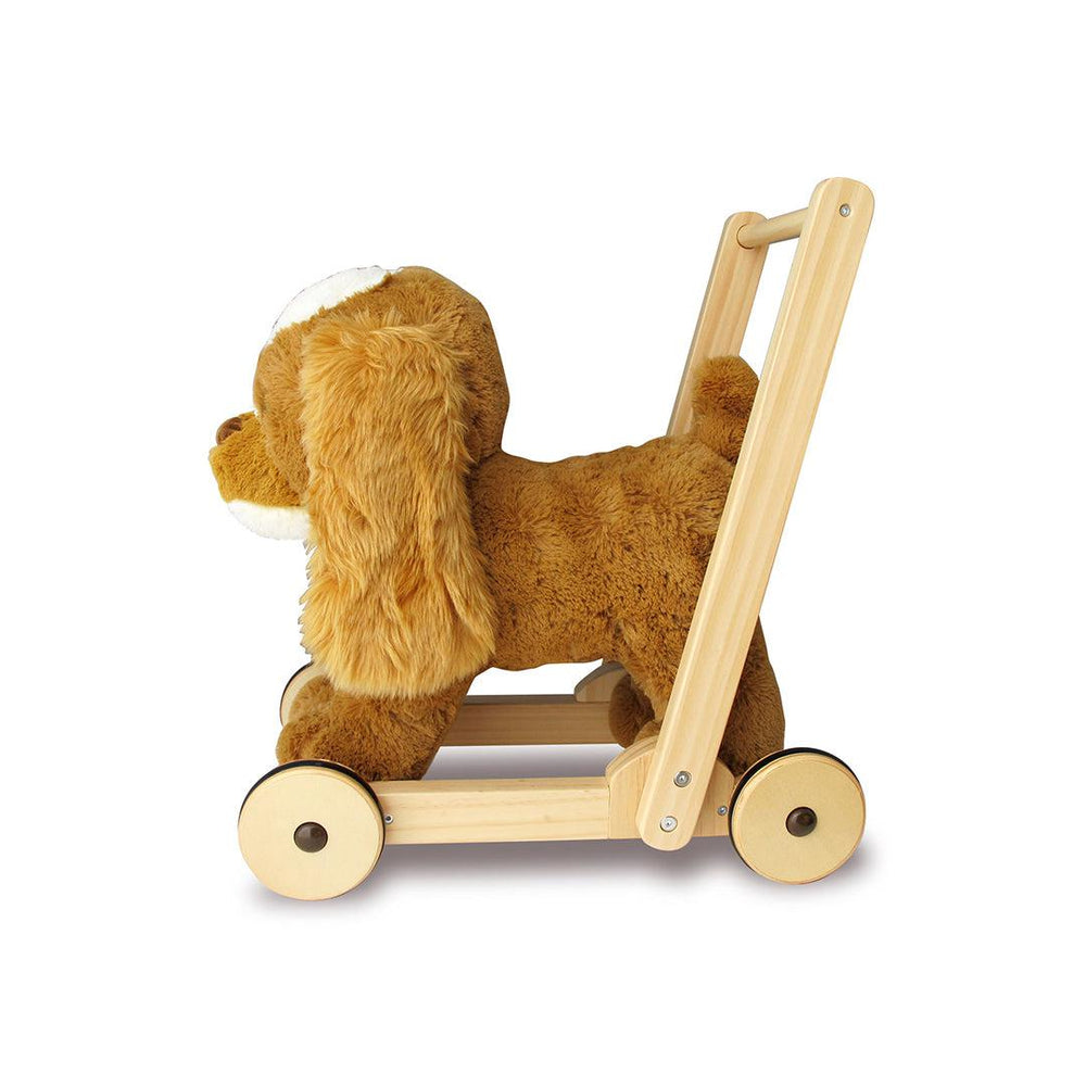 Little Bird Told Me Peanut Pup Baby Walker / Push Along - Brown-Push-Alongs-Brown-12m+ | Natural Baby Shower