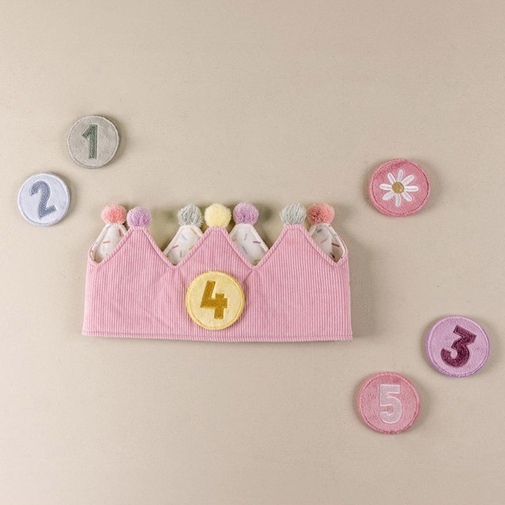 Little Dutch Birthday Crown With Numbers - Pink-Role Play-Pink- | Natural Baby Shower