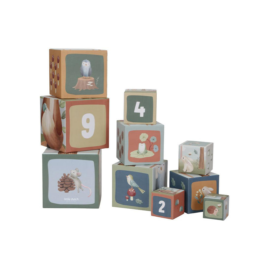 Little Dutch Cardboard Building Blocks - Forest Friends-Stacking Toys-Forest Friends- | Natural Baby Shower