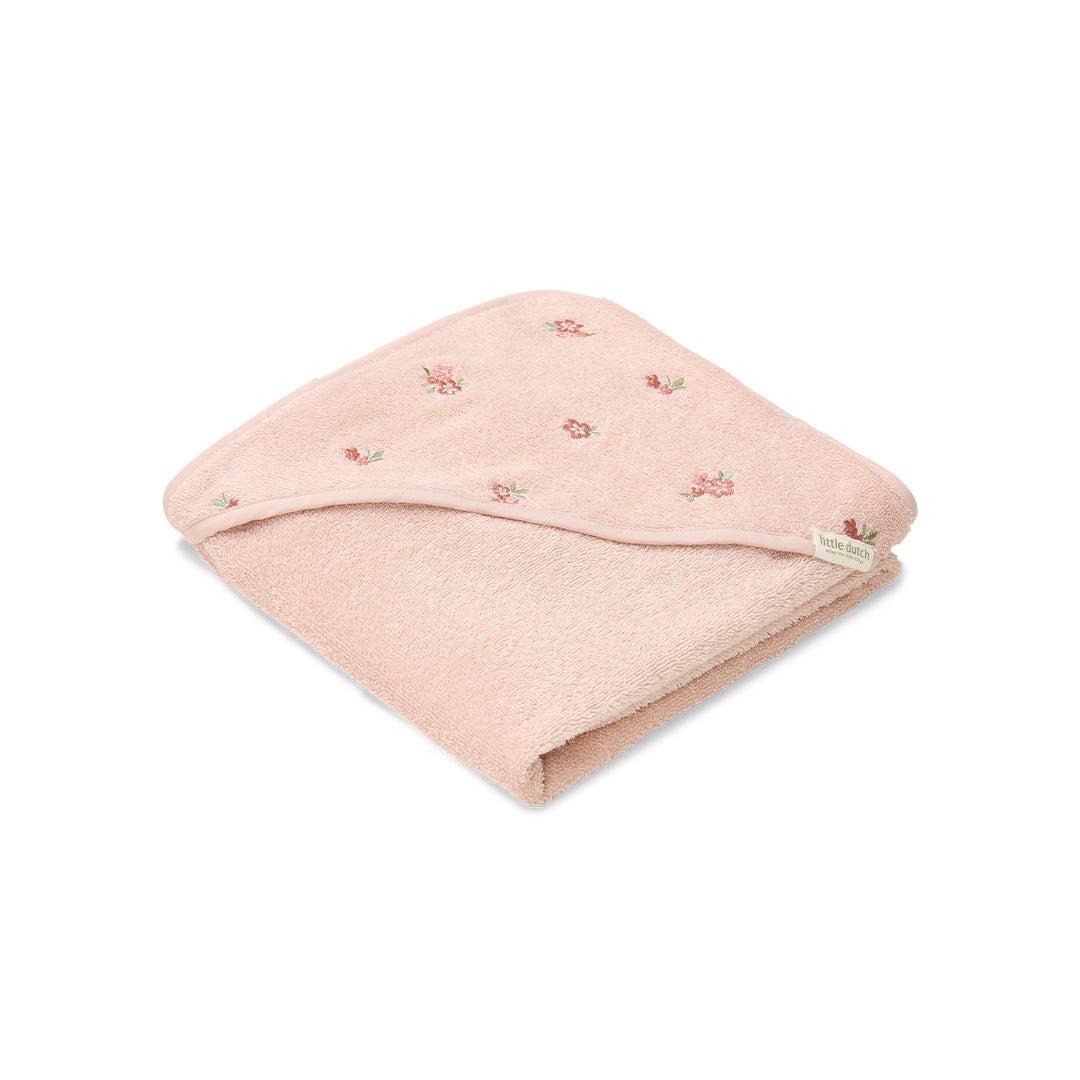 Little Dutch Hooded towel - 75x75 cm - Blossom/Pink-Bath Towels-Blossom/Pink-21x14cm | Natural Baby Shower