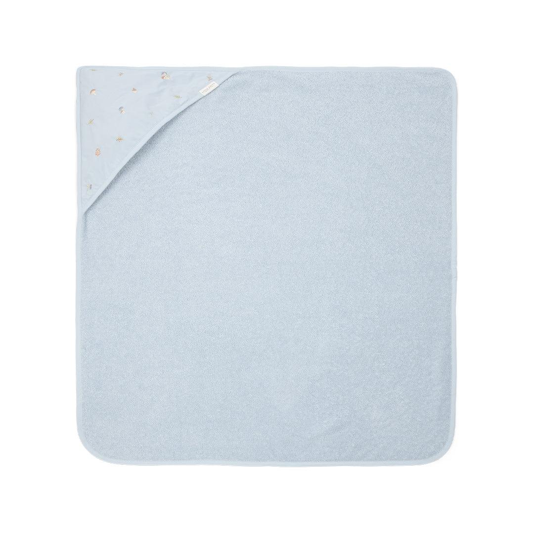 Little Dutch Hooded towel - 75x75 cm - Blue-Bath Towels-Blue-20x20cm | Natural Baby Shower