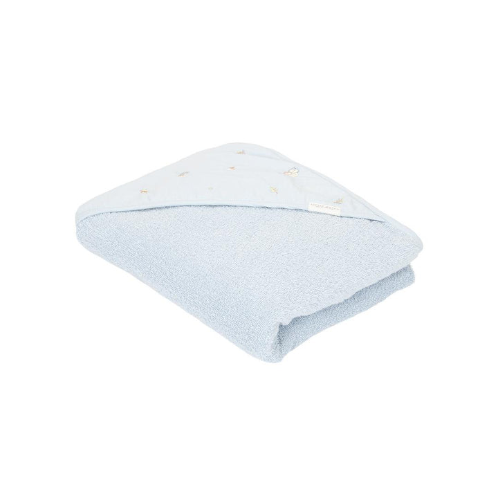 Little Dutch Hooded towel - 75x75 cm - Blue-Bath Towels-Blue-20x20cm | Natural Baby Shower