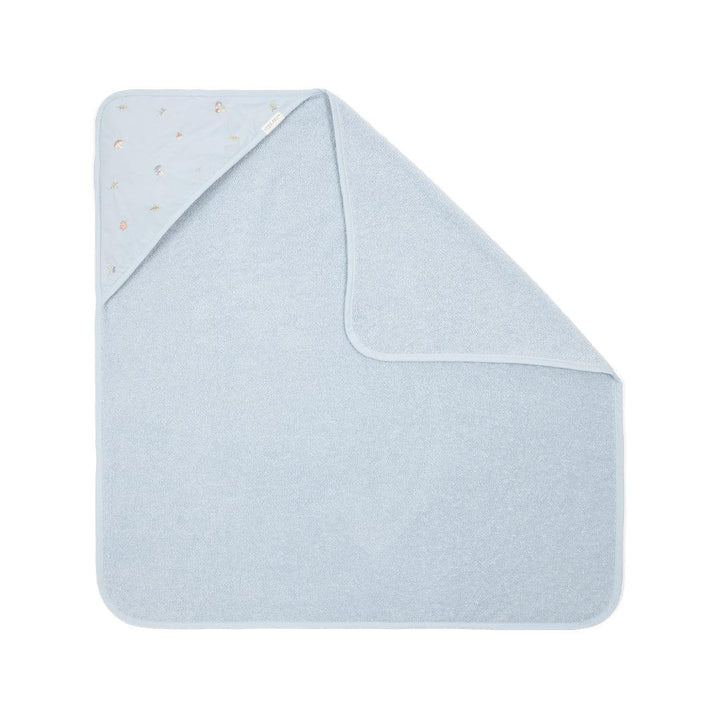 Little Dutch Hooded towel - 75x75 cm - Blue-Bath Towels-Blue-20x20cm | Natural Baby Shower