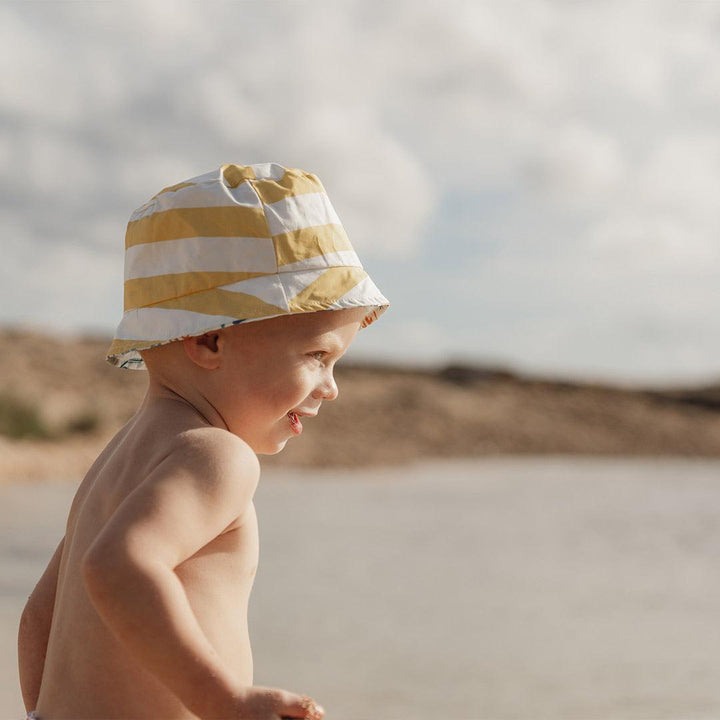 Little Dutch Reversible Sun Hat - Honey Stripes / Ocean Dreams-Hats- | Natural Baby Shower