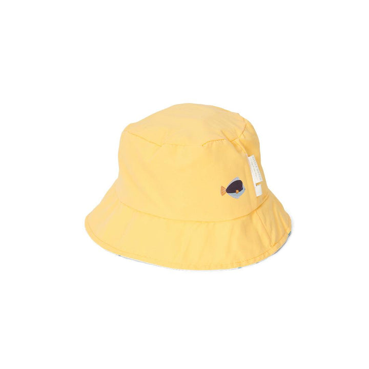 Little Dutch Reversible Sun Hat - Honey Yellow / Ocean Treasures-Hats- | Natural Baby Shower