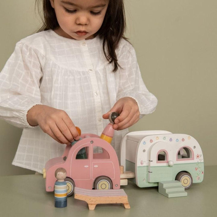 Little Dutch Toy Car With Caravan-Role Play- | Natural Baby Shower