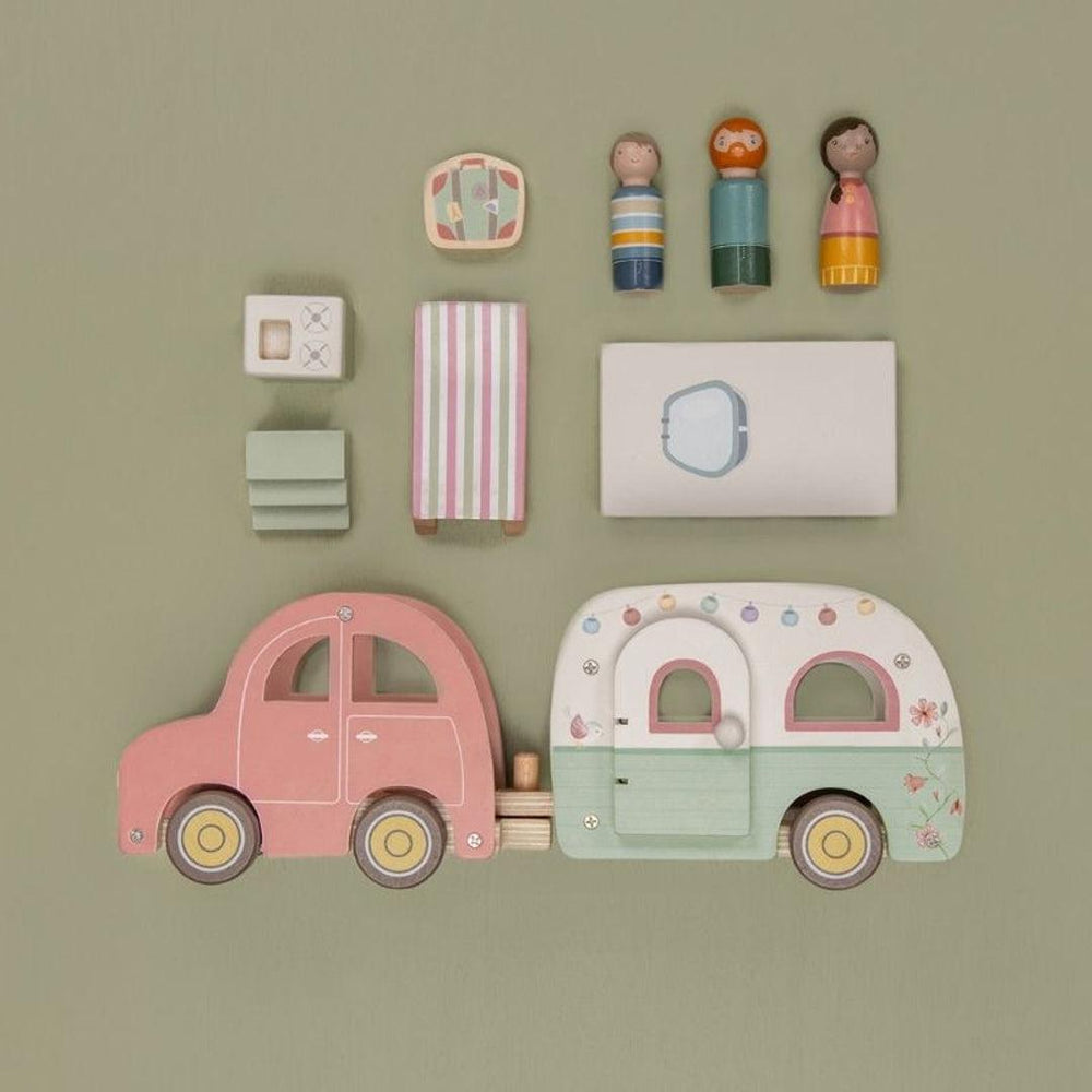 Little Dutch Toy Car With Caravan-Role Play- | Natural Baby Shower