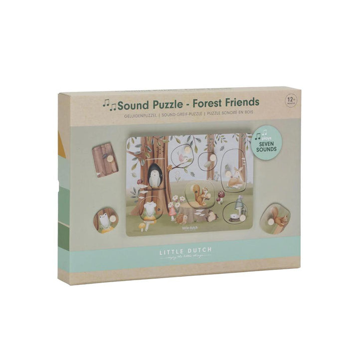 Little Dutch Wooden Sound Puzzle - Forest Friends-Puzzles + Games-Forest Friends- | Natural Baby Shower