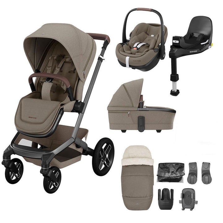 Maxi-Cosi Fame Premium Travel System - Twillic Truffle-Travel Systems-Twillic Truffle- | Natural Baby Shower