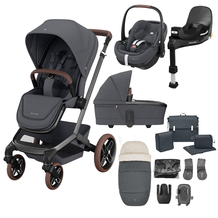 Maxi-Cosi Fame Pushchair Premium Travel System - Twillic Graphite-Travel Systems-Twillic Truffle- | Natural Baby Shower