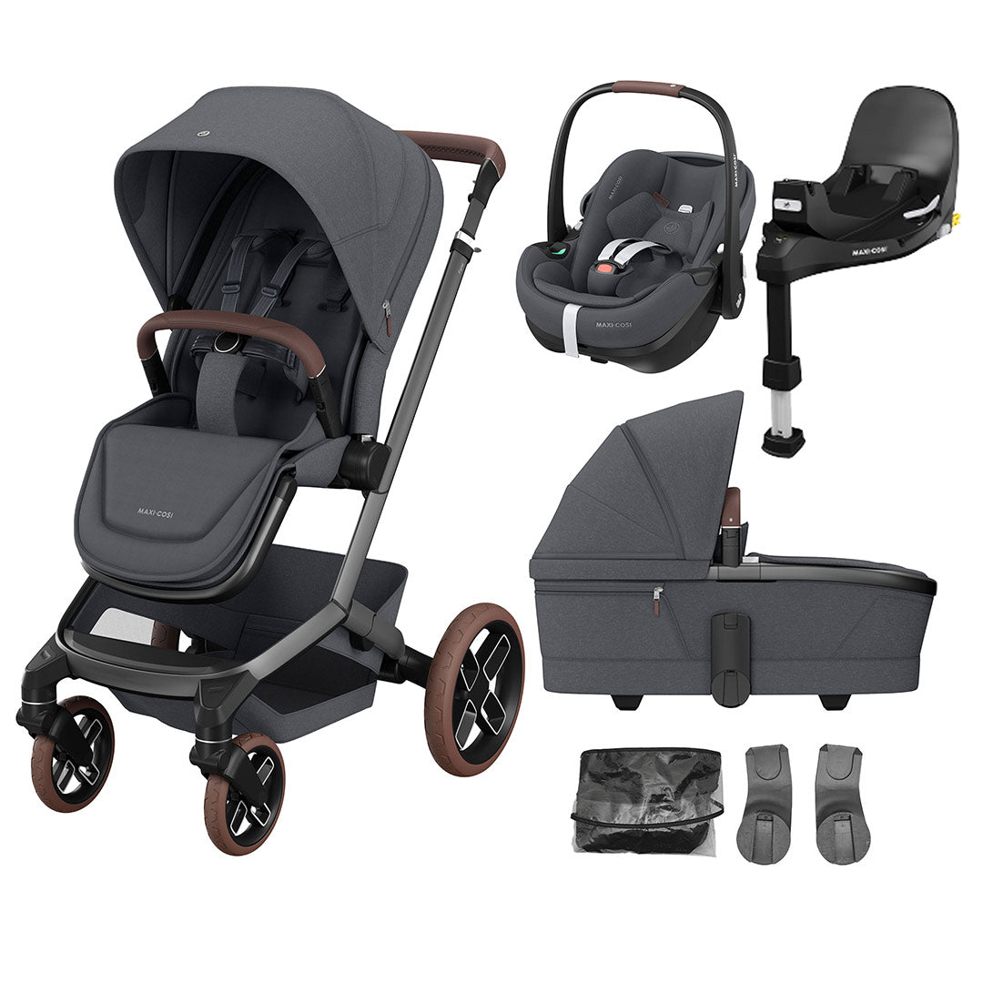 Maxi-Cosi Fame Pushchair + Pebble 360 Pro Travel System - Twillic Graphite-Travel Systems-Twillic Truffle- | Natural Baby Shower