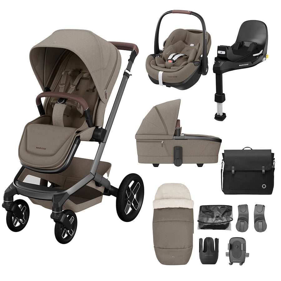 Maxi-Cosi Fame Pushchair Premium Travel System - Twillic Truffle-Travel Systems-Twillic Truffle- | Natural Baby Shower