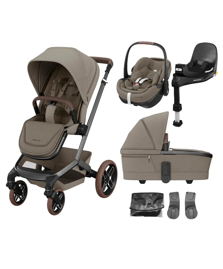 Maxi-Cosi Fame Pushchair + Pebble 360 Pro 2 Travel System-Travel Systems-Twillic Truffle-Brown | Natural Baby Shower