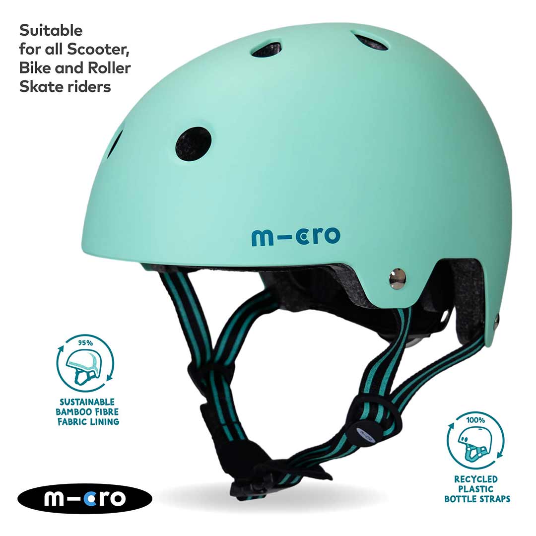 Micro Scooters Eco Matt Helmet - Mint-Helmets-Mint-Medium | Natural Baby Shower