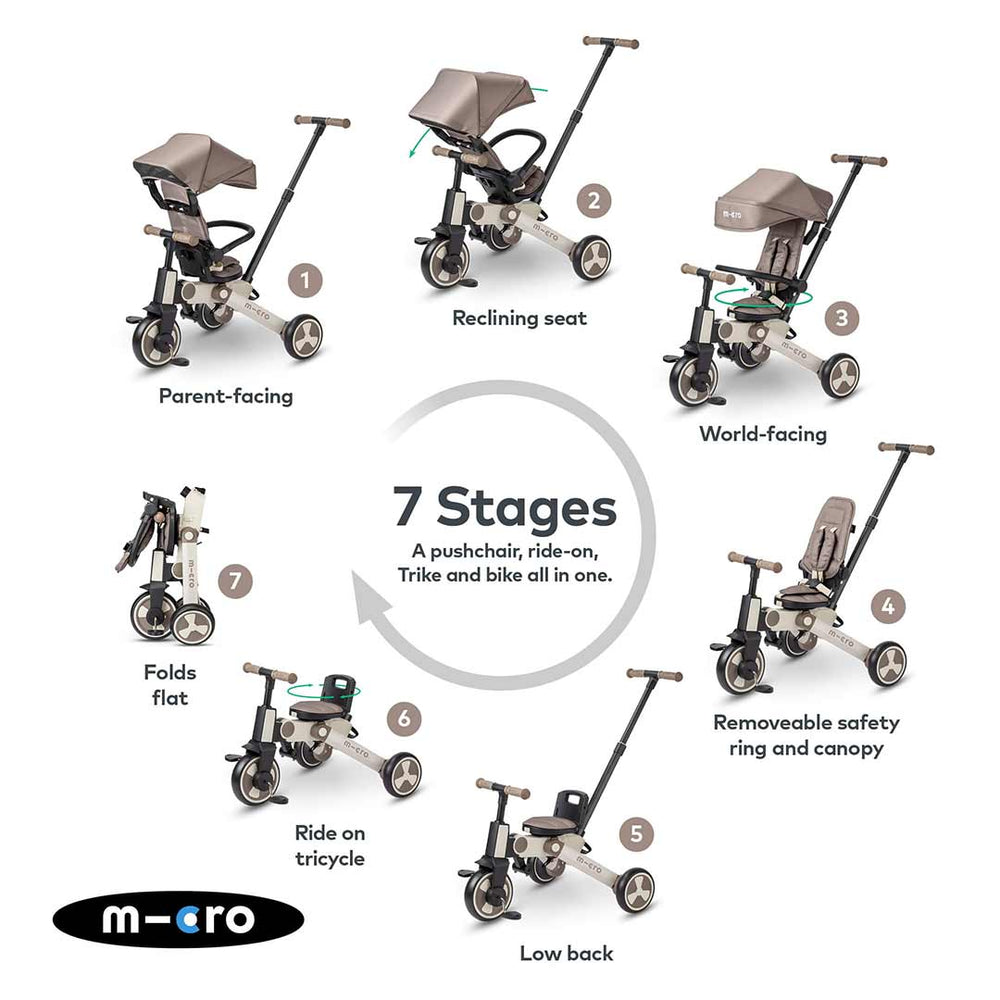 Micro Scooters Trike 7 in 1 - Latte-Bikes-Latte-One | Natural Baby Shower