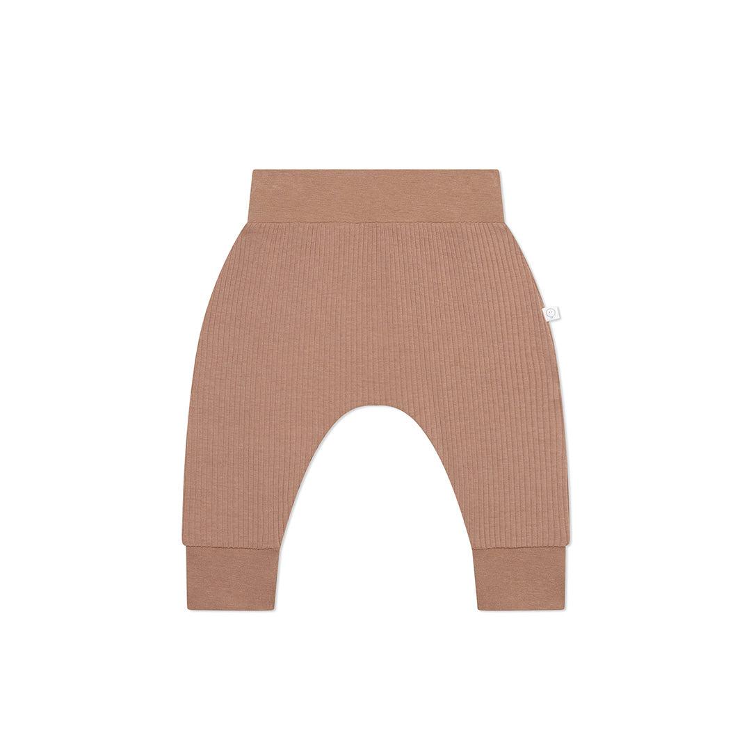 MORI Bear Face Ribbed Joggers - Bear + Brown-Trousers- | Natural Baby Shower