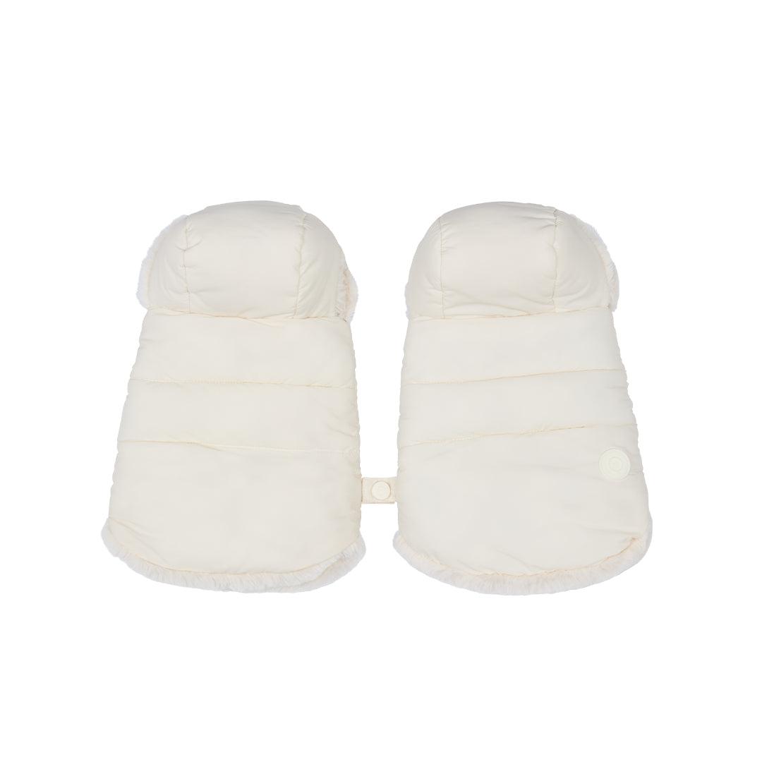 MORI Faux Fur Lined Pram Mittens - Ecru-Stroller Mittens-Ecru- | Natural Baby Shower