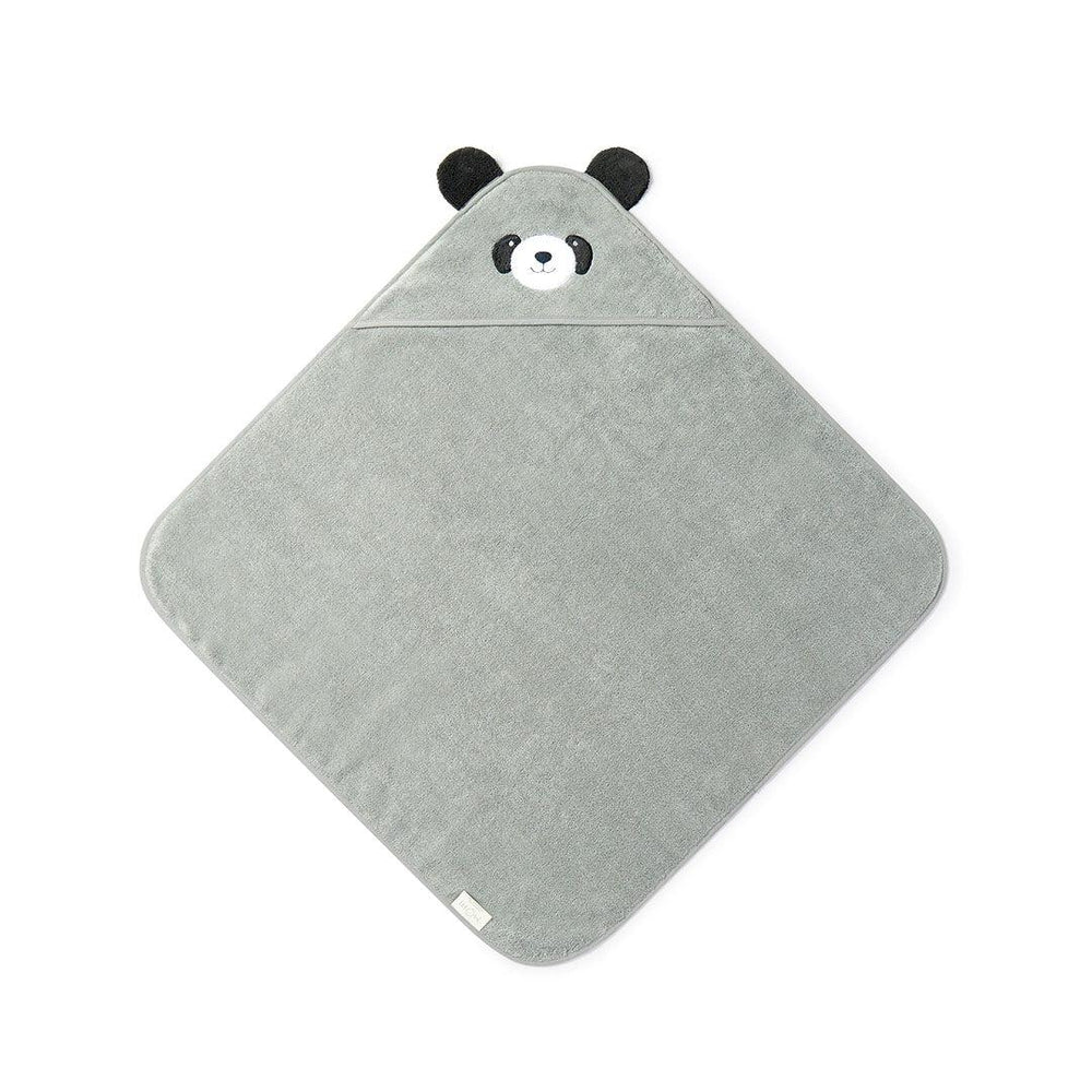 MORI Hooded Baby Towel - Panda - Grey-Bath Towels-Grey-One Size | Natural Baby Shower