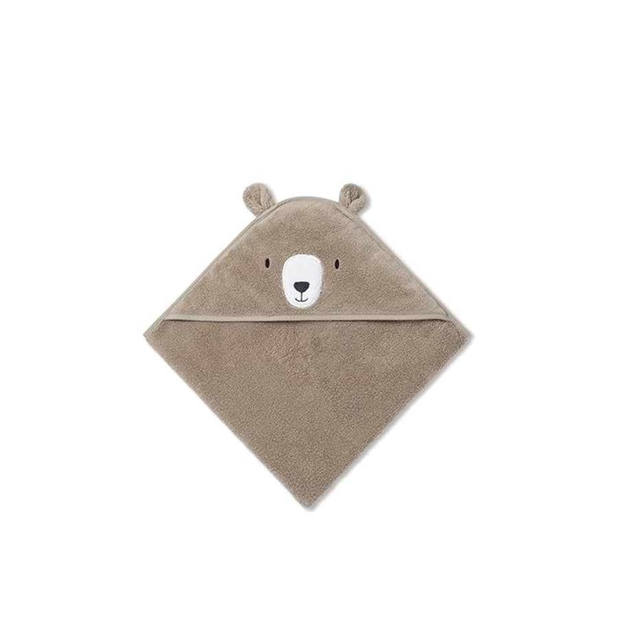 MORI Hooded Baby Bath Towel - Bear - Taupe-Bath Towels-Taupe-One Size | Natural Baby Shower